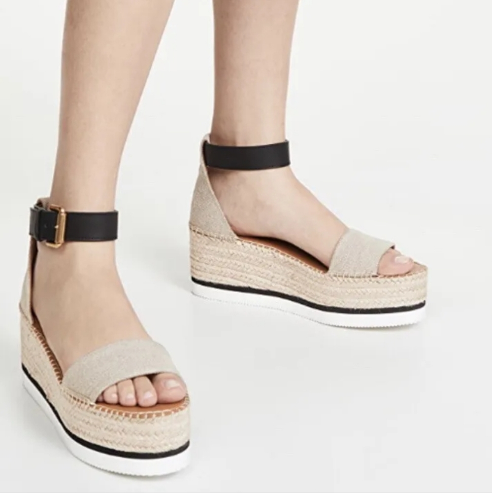 See by Chloe Glyn Platform Espadrille Sandal size 9. 5 Authentic New without box